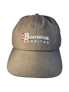 Boathouse Gore-Tex Hat Grey Mesh Liner Adjustable Gray USA Vintage